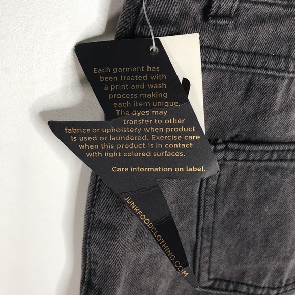 NWT old School Def Leppard Washed black denim mini - Picture 4 of 7